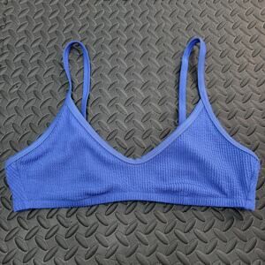 Aerie Blue Bikini Top XL Scoop Neck Vacation Spring Break Summer Beach Poolside